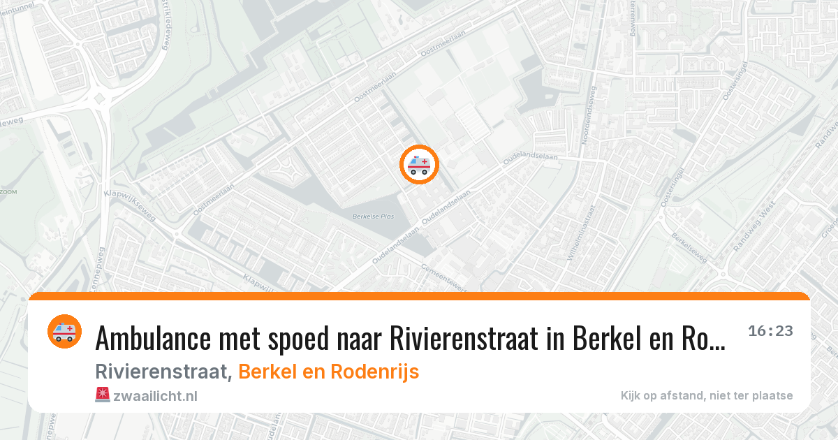 Ambulance met spoed naar Rivierenstraat in Berkel en Rodenrijs — 2 mei 2026