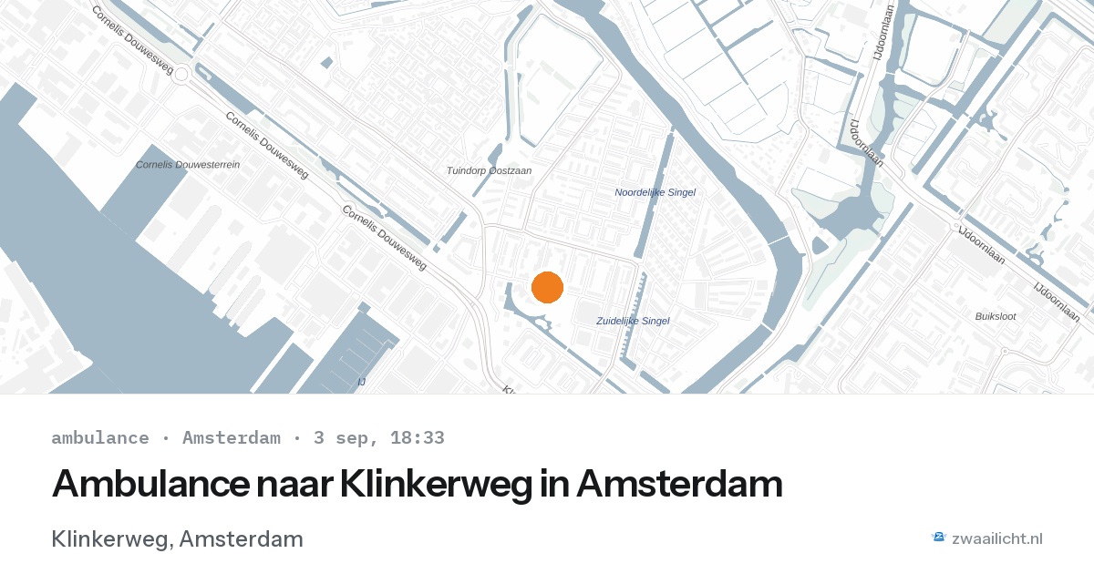 Ambulance naar Klinkerweg in Amsterdam — 3 sep 2026