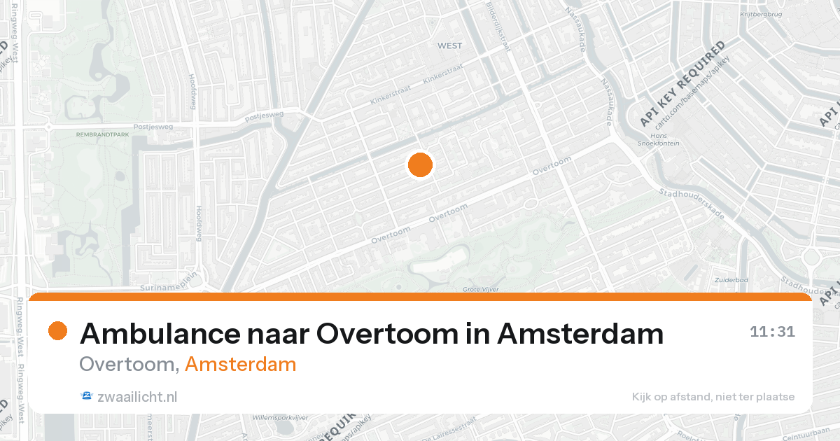 Ambulance naar Overtoom in Amsterdam — 26 aug 2026