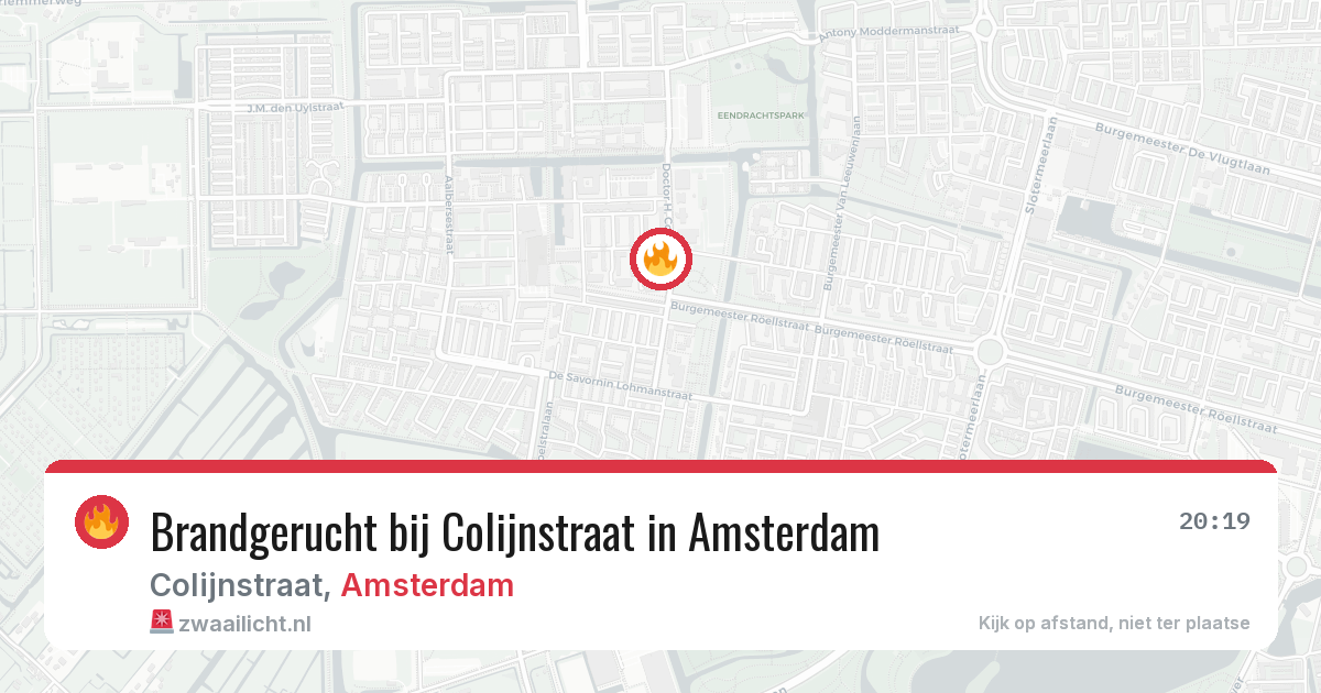 Brandgerucht bij Colijnstraat in Amsterdam — 27 jun 2026