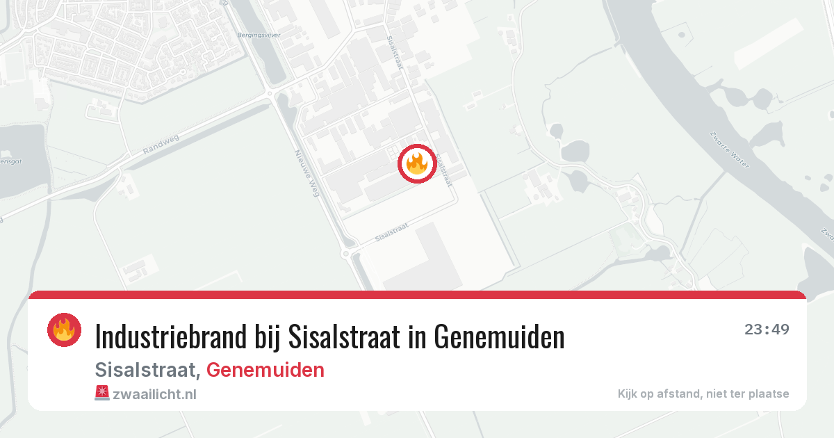 Industriebrand bij Sisalstraat in Genemuiden — 15 mei 2026