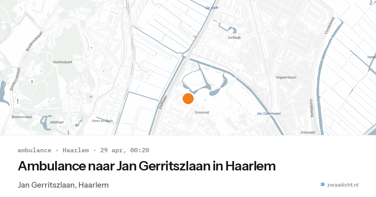 Ambulance naar Jan Gerritszlaan in Haarlem — 28 apr 2026