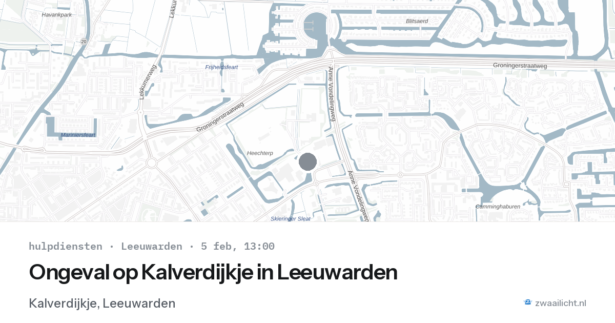 Ongeval op Kalverdijkje in Leeuwarden — 5 feb 2026