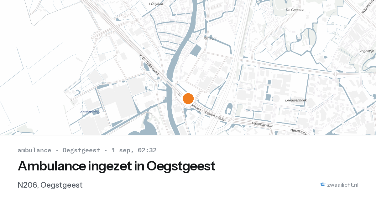 Ambulance ingezet in Oegstgeest — 1 sep 2026