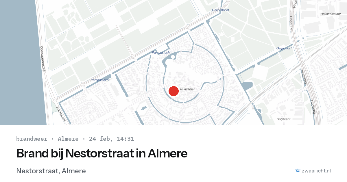 Brand bij Nestorstraat in Almere — 24 feb 2026