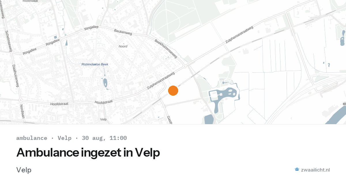 Ambulance ingezet in Velp — 30 aug 2026