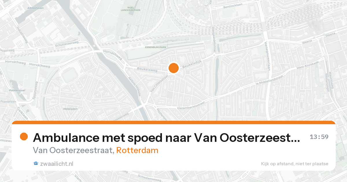 Ambulance met spoed naar Van Oosterzeestraat in Rotterdam — 17 aug 2026