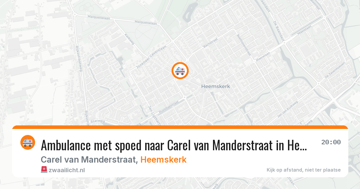 Ambulance met spoed naar Carel van Manderstraat in Heemskerk — 17 jul 2026