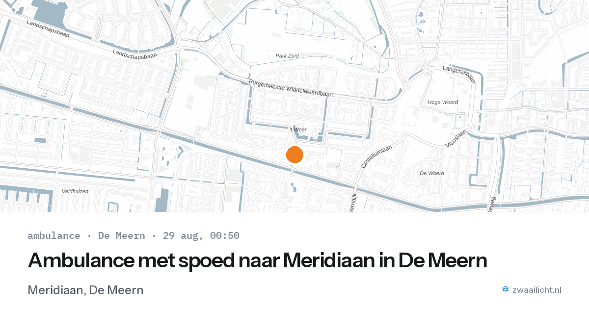 Ambulance met spoed naar Meridiaan in De Meern — 28 aug 2026