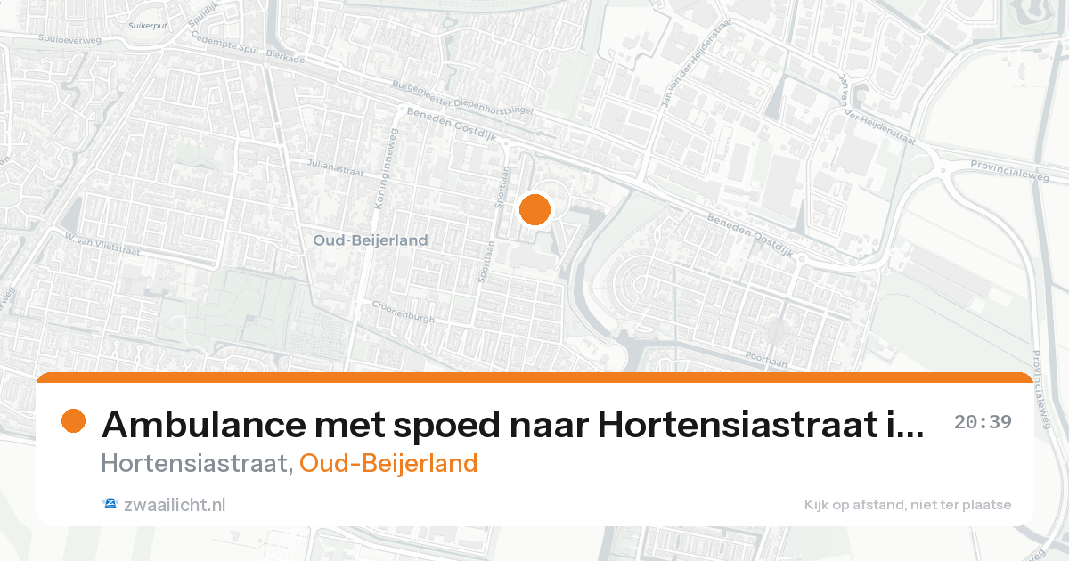 Ambulance met spoed naar Hortensiastraat in Oud-Beijerland — 15 aug 2026