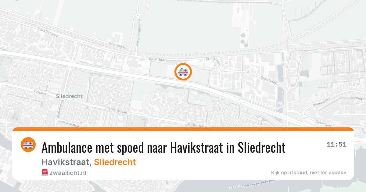 Ambulance met spoed naar Havikstraat in Sliedrecht — 25 mei 2026