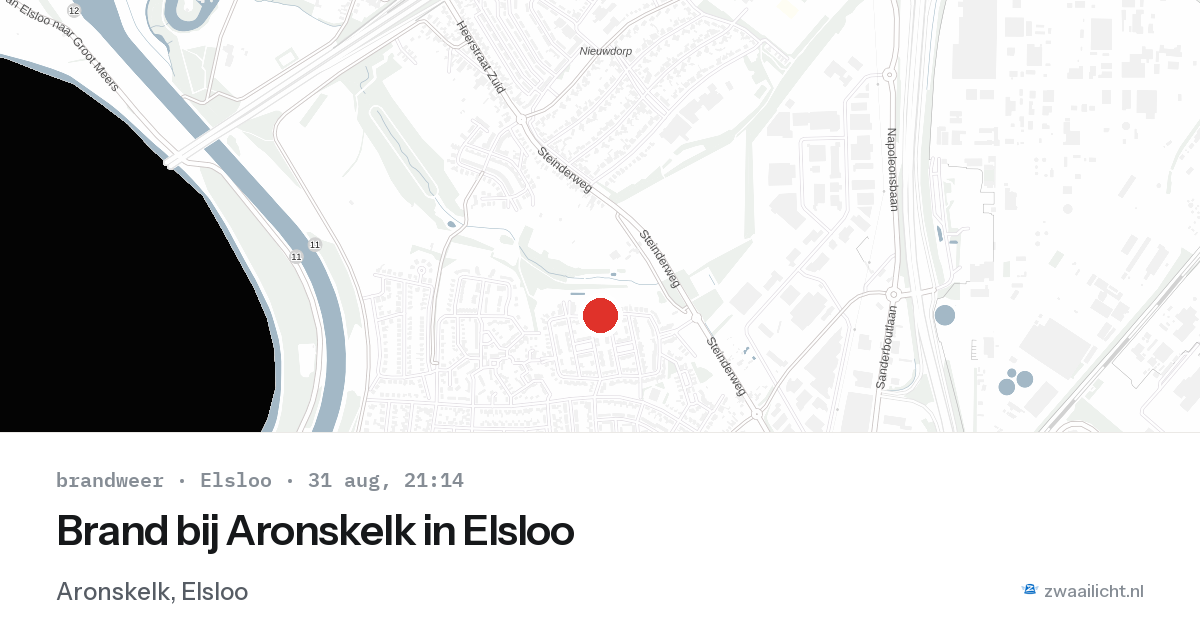 Brand bij Aronskelk in Elsloo — 31 aug 2026