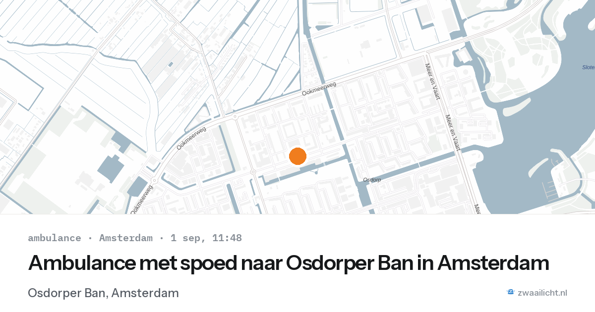 Ambulance met spoed naar Osdorper Ban in Amsterdam — 1 sep 2026