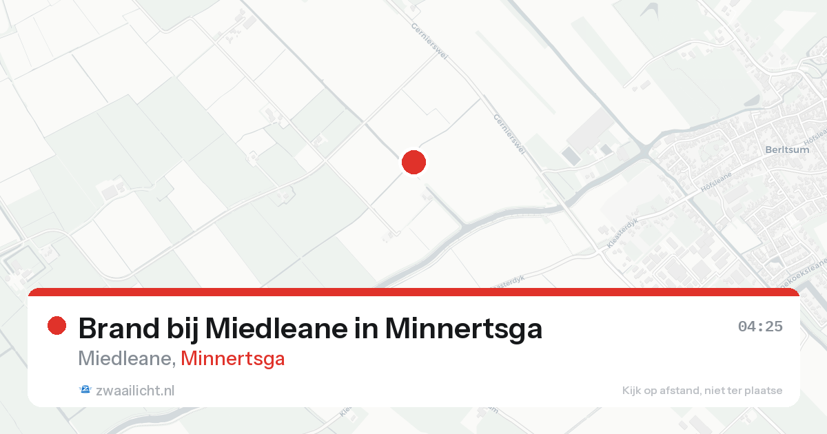 Brand bij Miedleane in Minnertsga — 8 aug 2026