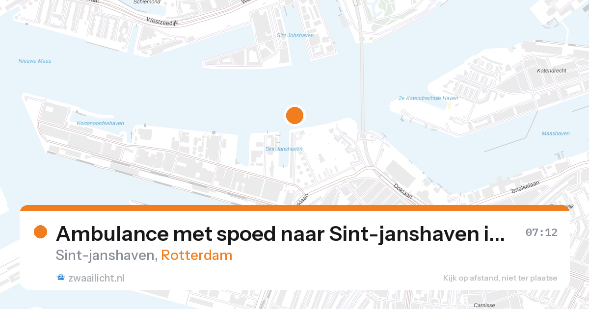 Ambulance met spoed naar Sint-janshaven in Rotterdam — 27 aug 2026