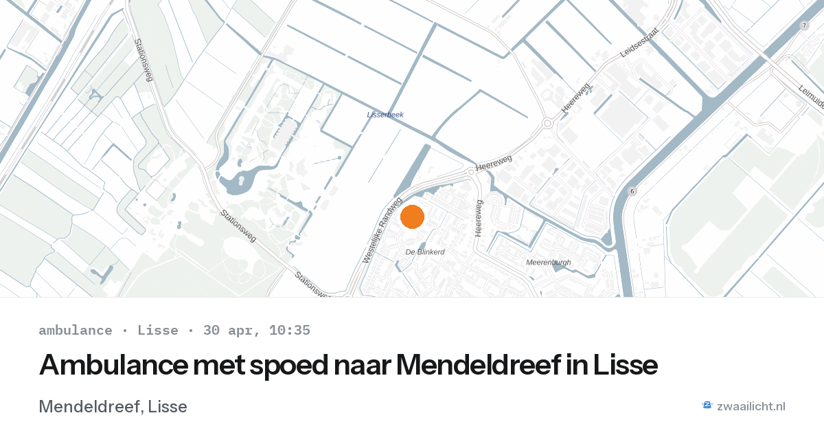 Ambulance met spoed naar Mendeldreef in Lisse — 30 apr 2026