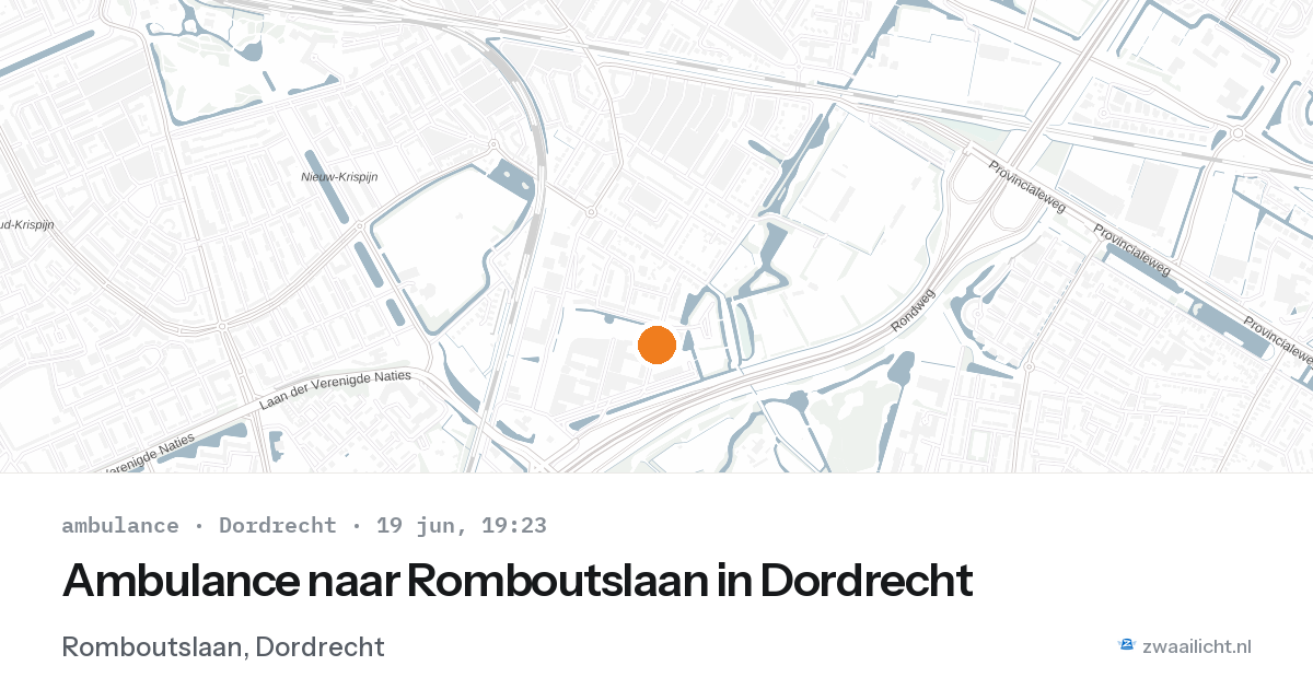 Ambulance naar Romboutslaan in Dordrecht — 19 jun 2026