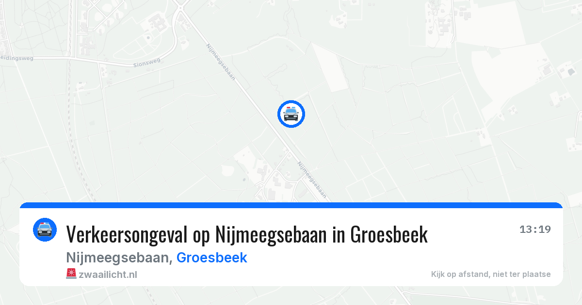Verkeersongeval op Nijmeegsebaan in Groesbeek — 1 apr 2026
