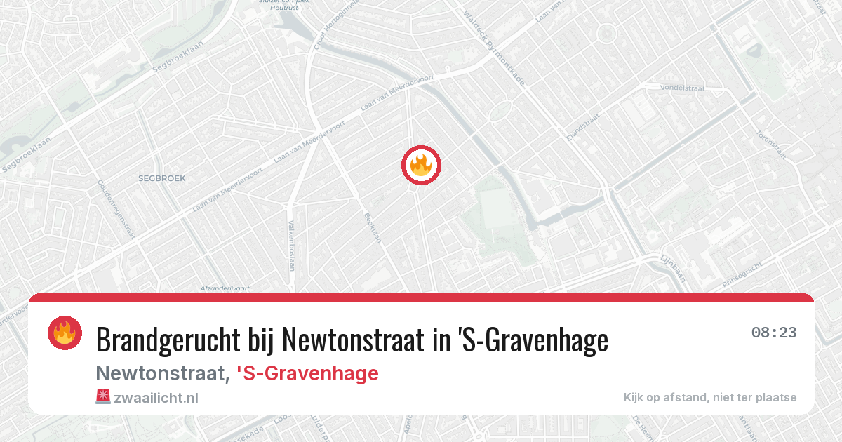 Brandgerucht bij Newtonstraat in 'S-Gravenhage — 12 jun 2026