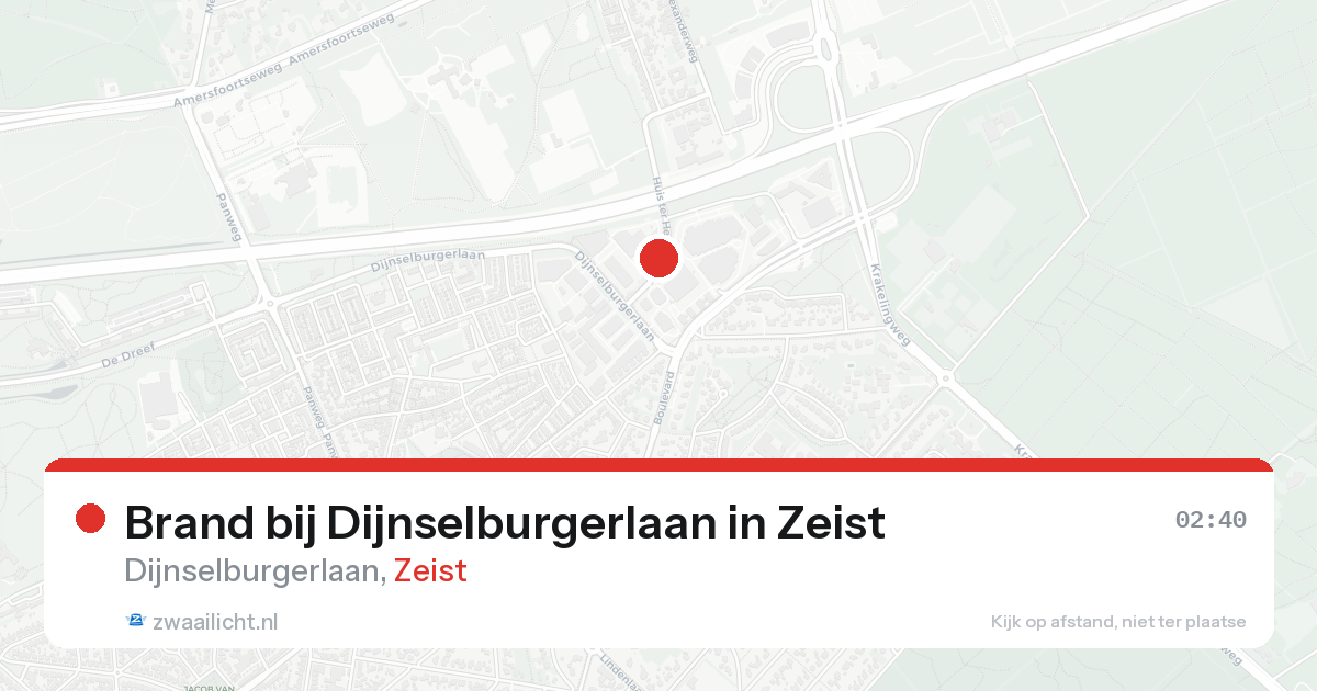 Brand bij Dijnselburgerlaan in Zeist — 20 jun 2026