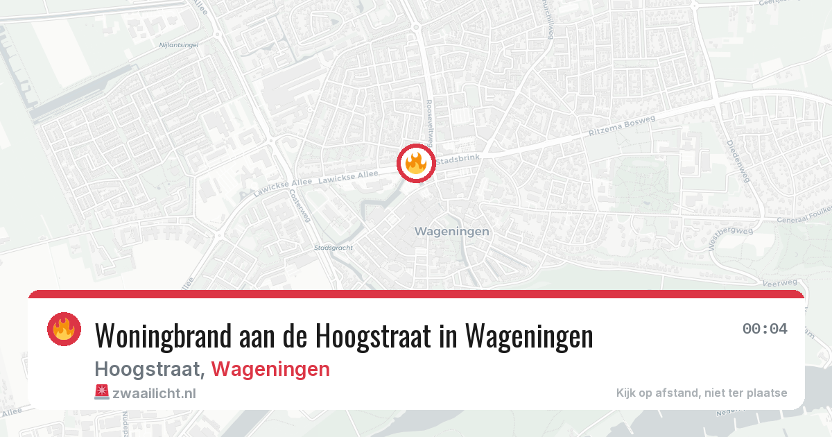Woningbrand aan de Hoogstraat in Wageningen — 13 jun 2026