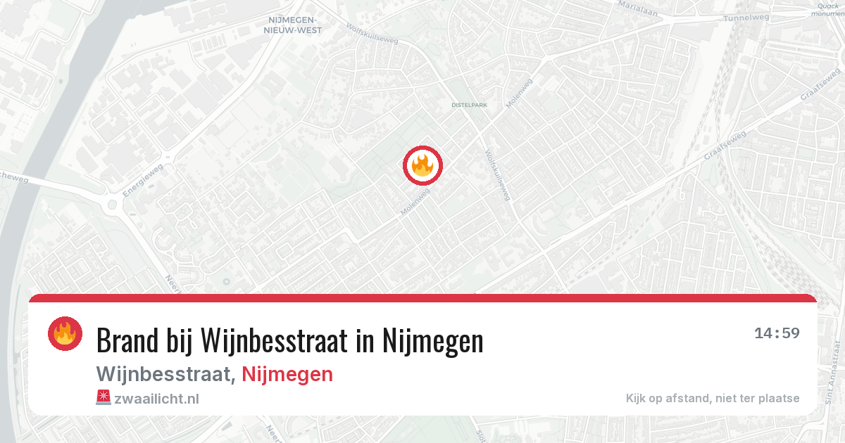 Brand bij Wijnbesstraat in Nijmegen — 31 jul 2026