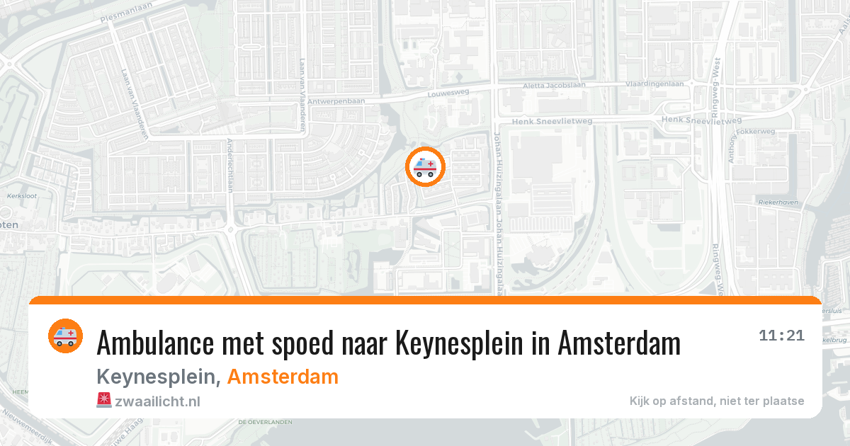 Ambulance met spoed naar Keynesplein in Amsterdam — 12 mei 2026