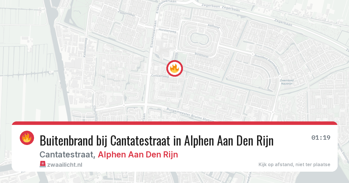 Buitenbrand bij Cantatestraat in Alphen Aan Den Rijn — 29 jun 2026