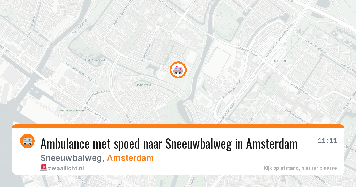 Ambulance met spoed naar Sneeuwbalweg in Amsterdam — 18 mei 2026
