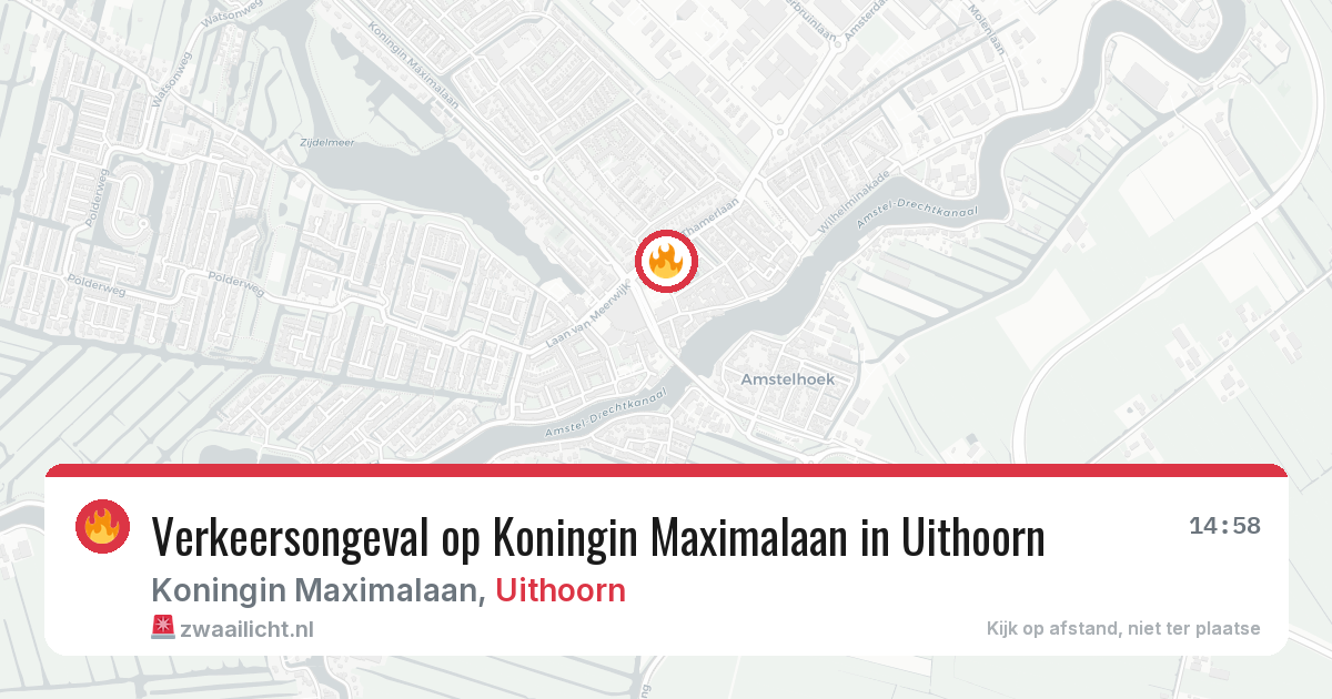 Verkeersongeval op Koningin Maximalaan in Uithoorn — 22 mei 2026
