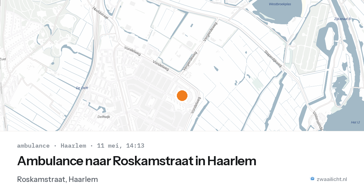 Ambulance naar Roskamstraat in Haarlem — 11 mei 2026