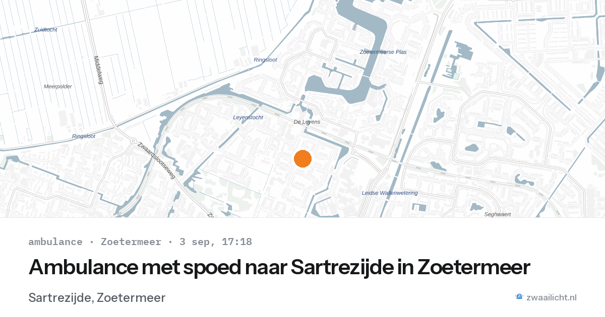 Ambulance met spoed naar Sartrezijde in Zoetermeer — 3 sep 2026