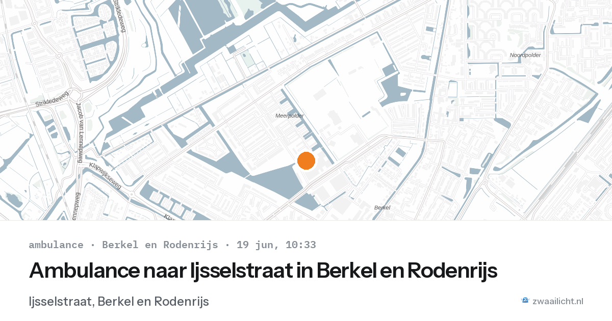 Ambulance naar Ijsselstraat in Berkel en Rodenrijs — 19 jun 2026