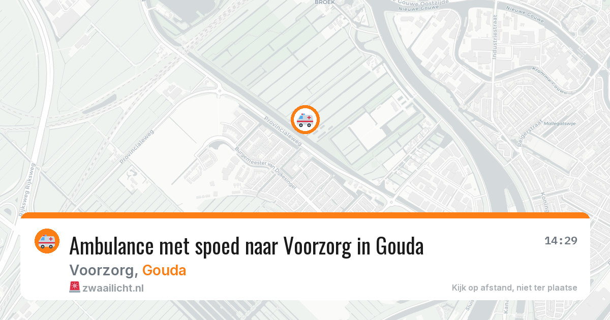 Ambulance met spoed naar Voorzorg in Gouda — 14 jun 2026