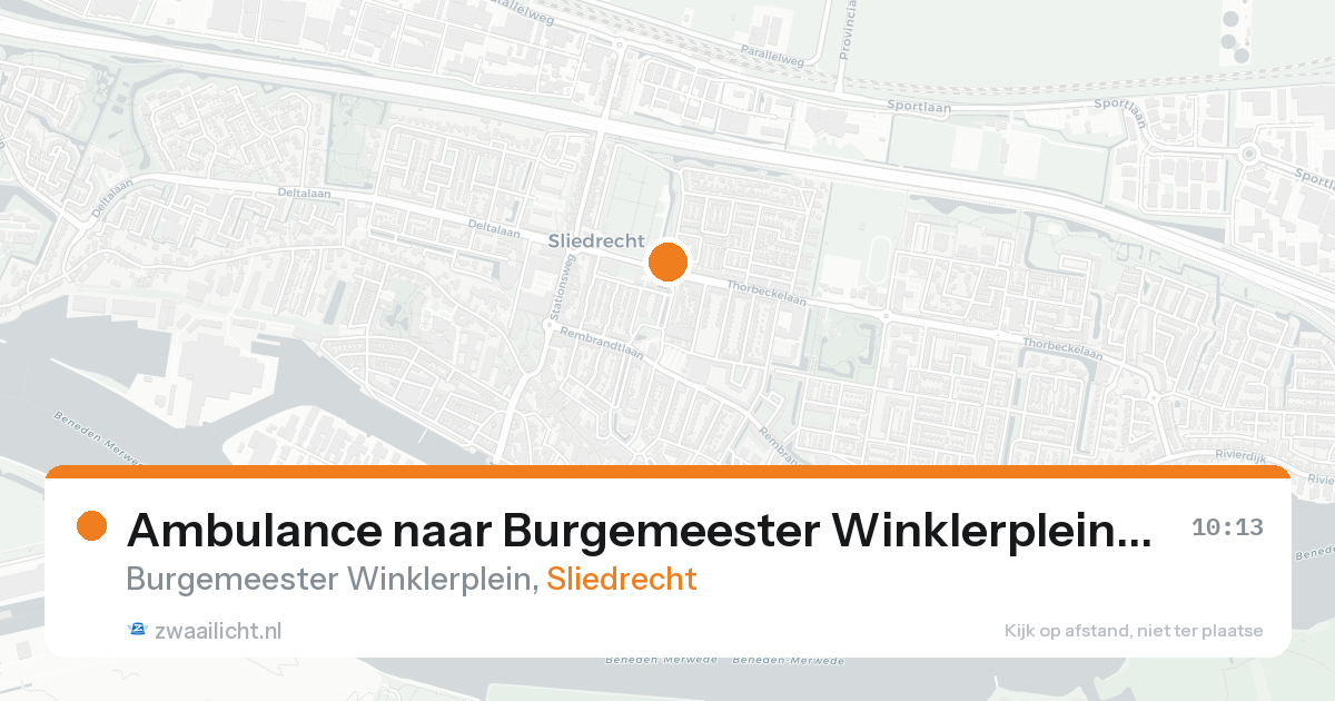 Ambulance naar Burgemeester Winklerplein in Sliedrecht — 19 aug 2026