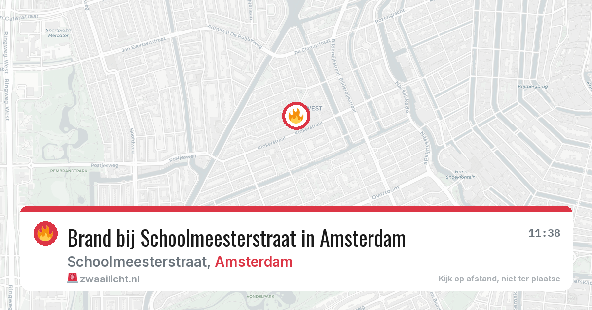 Brand bij Schoolmeesterstraat in Amsterdam — 4 aug 2026