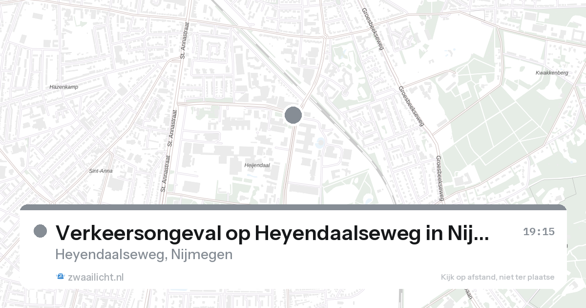 Verkeersongeval op Heyendaalseweg in Nijmegen — 26 aug 2026
