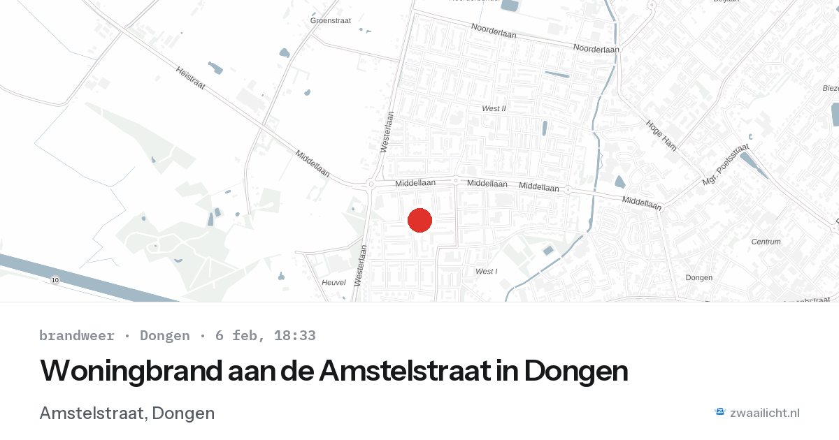 Woningbrand aan de Amstelstraat in Dongen — 6 feb 2026
