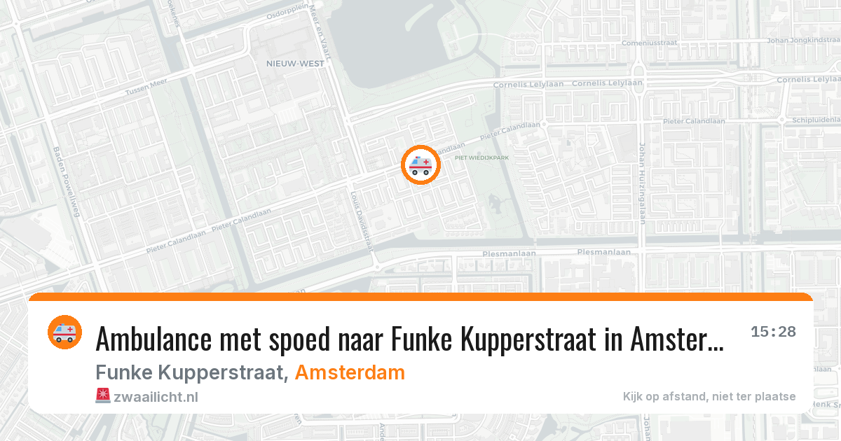 Ambulance met spoed naar Funke Kupperstraat in Amsterdam — 2 jul 2026