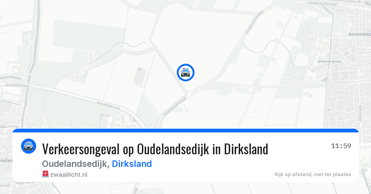 Verkeersongeval op Oudelandsedijk in Dirksland — 9 mei 2026