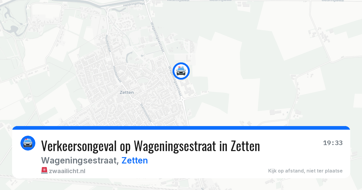 Verkeersongeval op Wageningsestraat in Zetten — 4 aug 2026