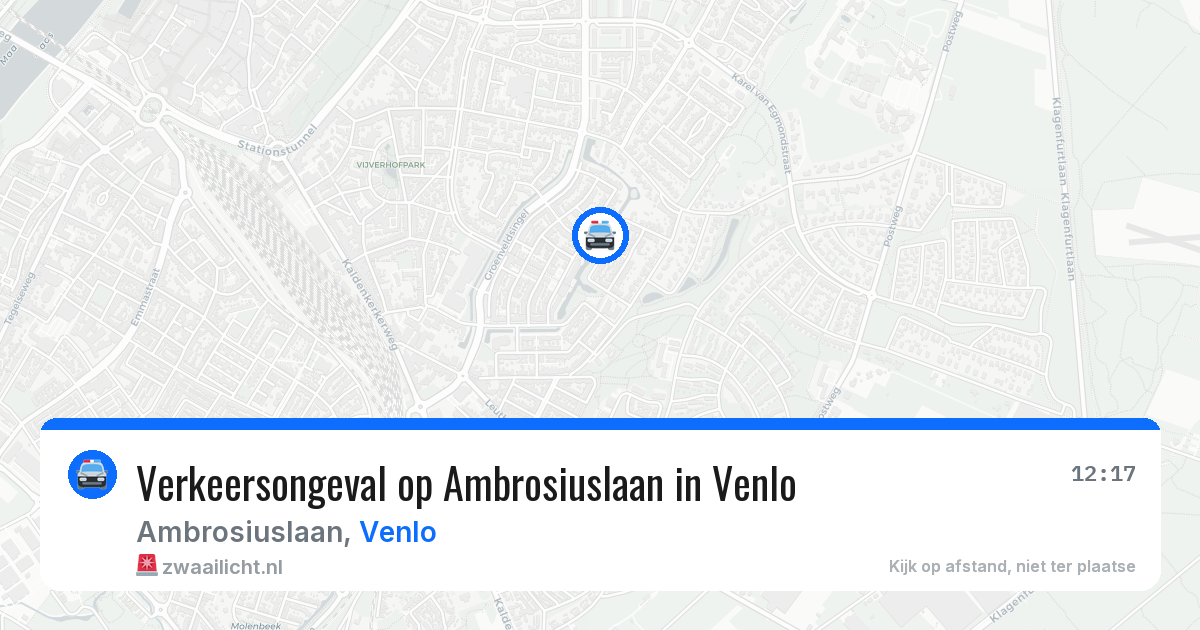 Verkeersongeval op Ambrosiuslaan in Venlo — 11 jul 2026