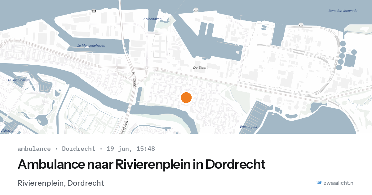 Ambulance naar Rivierenplein in Dordrecht — 19 jun 2026