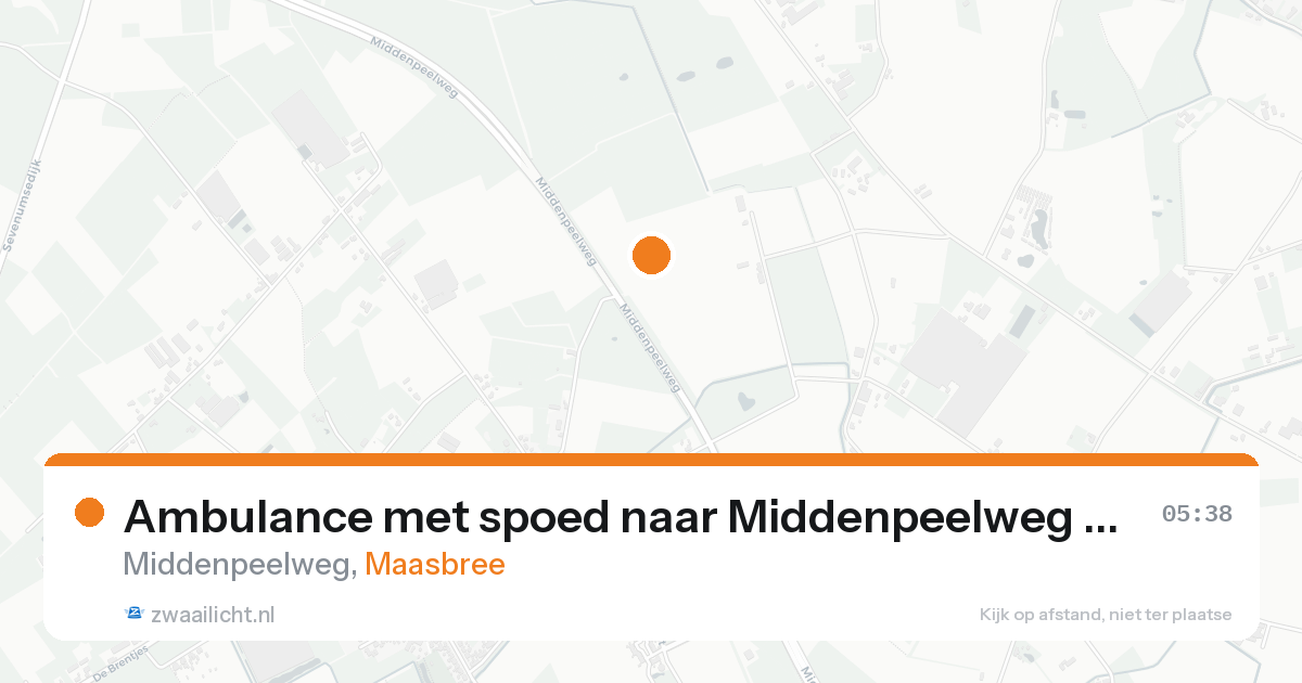 Ambulance met spoed naar Middenpeelweg in Maasbree — 11 aug 2026