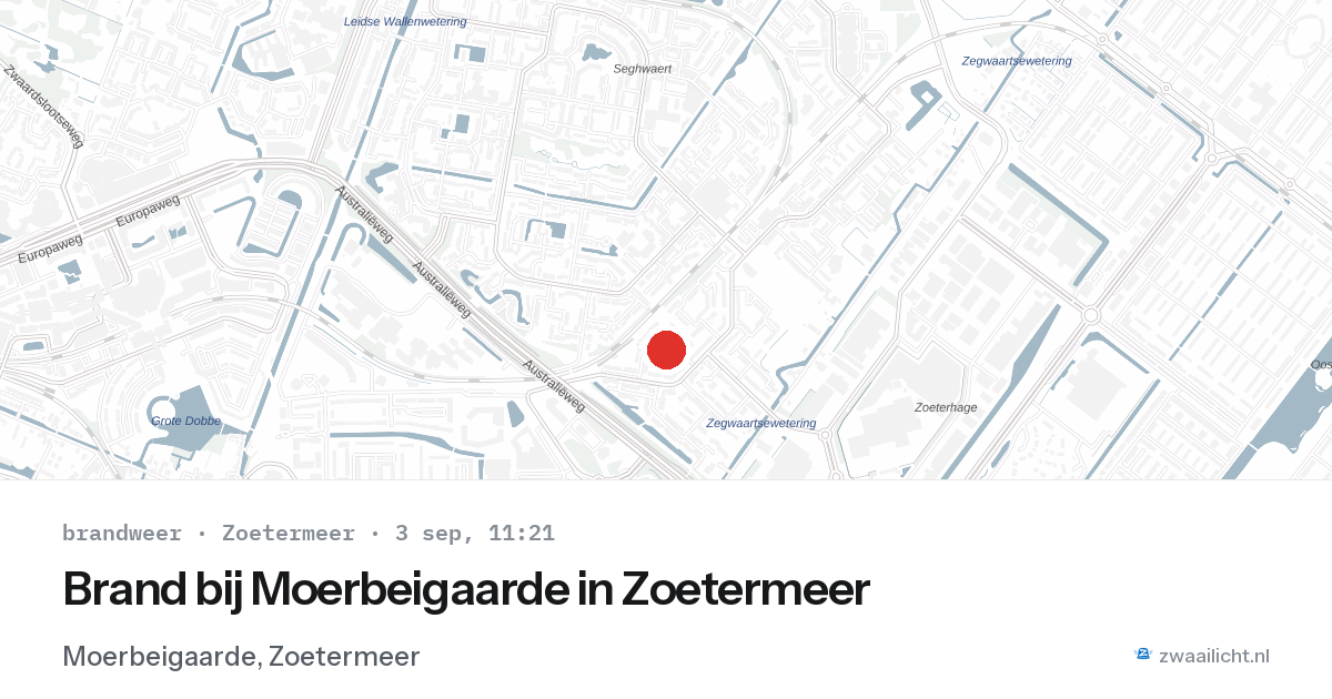 Brand bij Moerbeigaarde in Zoetermeer — 3 sep 2026