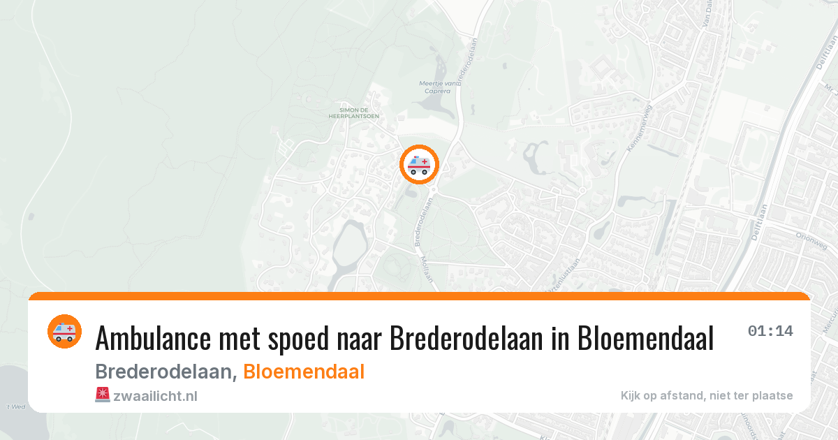 Ambulance met spoed naar Brederodelaan in Bloemendaal — 29 mei 2026
