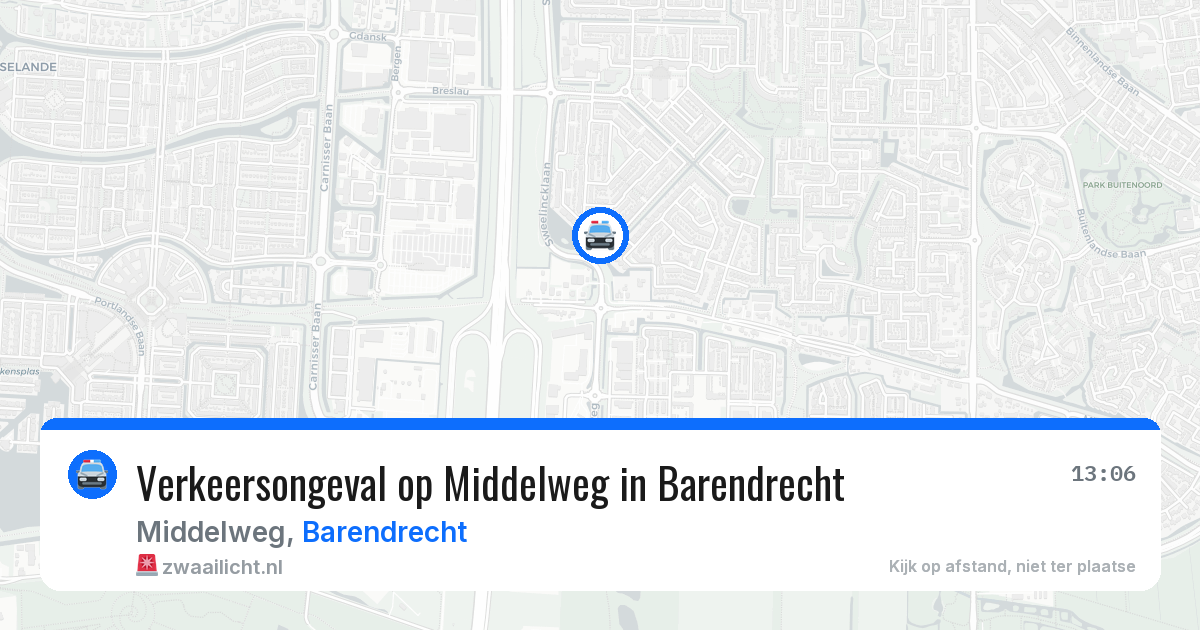 Verkeersongeval op Middelweg in Barendrecht — 3 jun 2026