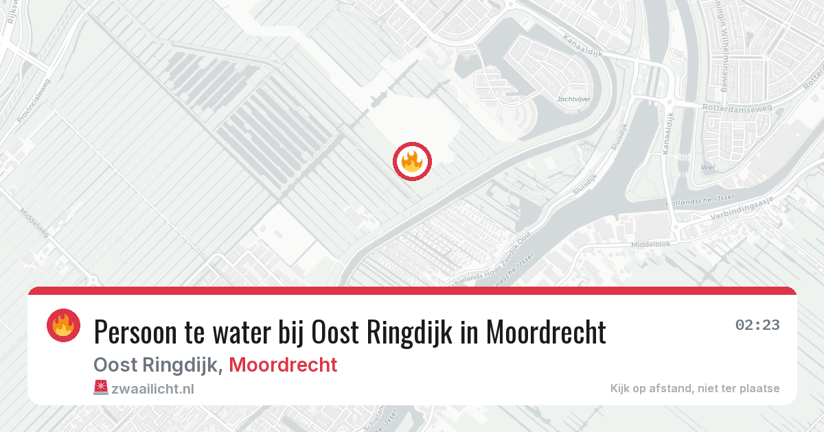 Persoon te water bij Oost Ringdijk in Moordrecht — 21 jun 2026