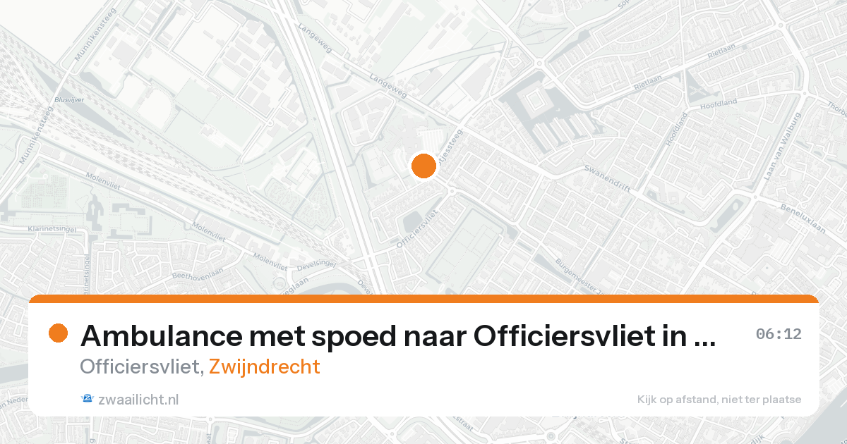 Ambulance met spoed naar Officiersvliet in Zwijndrecht — 18 aug 2026