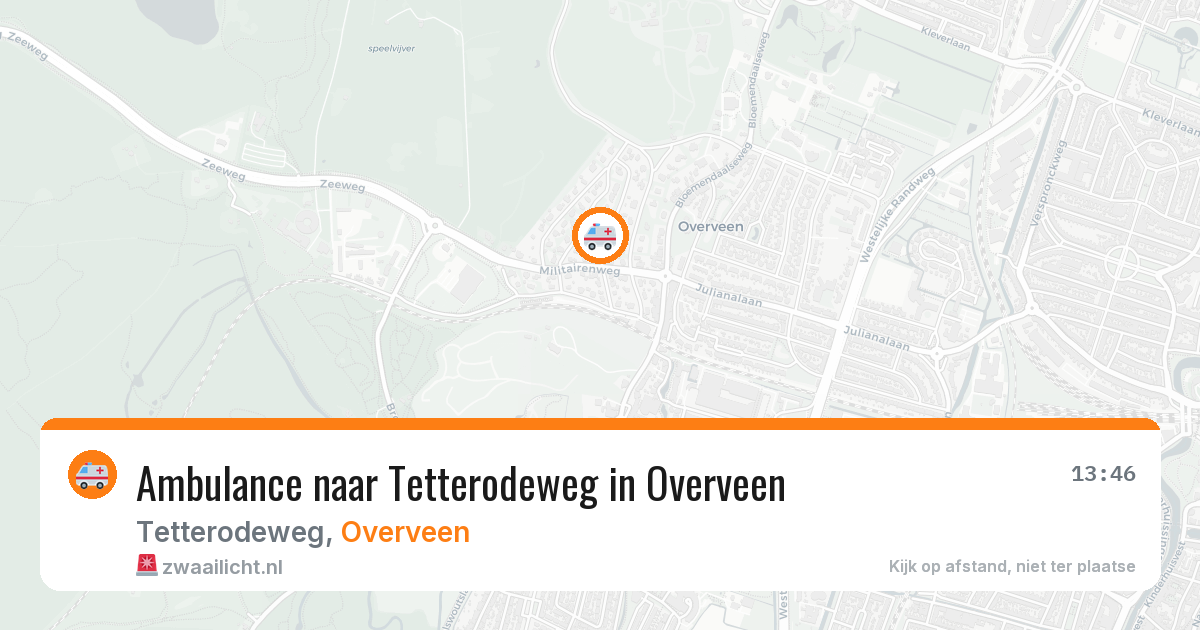 Ambulance naar Tetterodeweg in Overveen — 30 mrt 2026